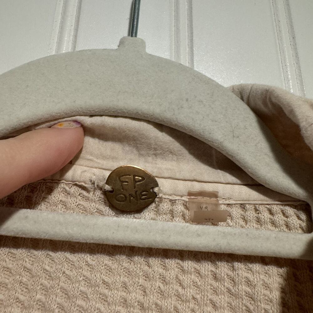 Free People One Scout Thermal Shacket Cream Size Large - Picture 4 of 7